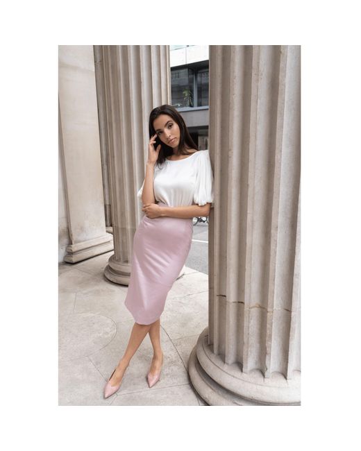 Femponiq Pink Cotton-blend Sateen Pencil Skirt