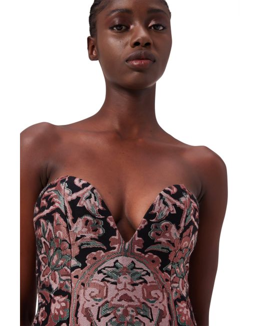 Noushella Red Cora Strapless Dress