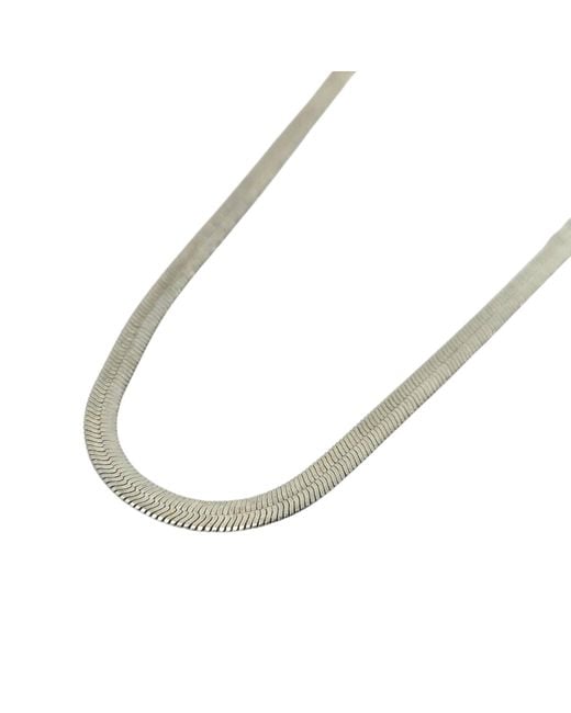 Harfi Metallic Herringbone Flat Snake Chain Necklace