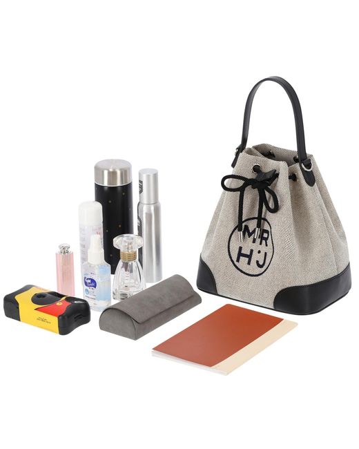 MARHEN.J Black Two-Tone Canvas & Apple Leather Bag