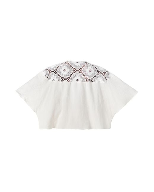 Italia A Collection White Neutrals Seashell Crochet Cape