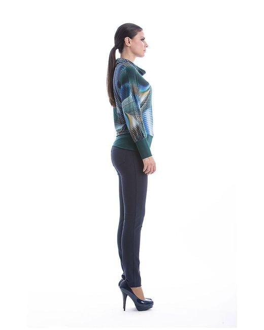 Conquista Blue Polo Neck Top