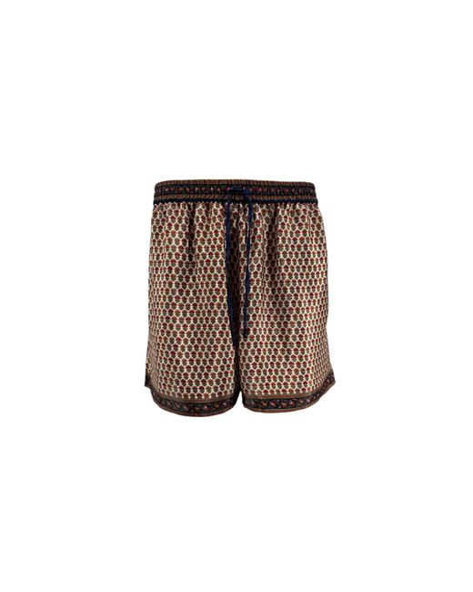 Monzlapur New York Brown Embossed Botanic Crepe Shorts