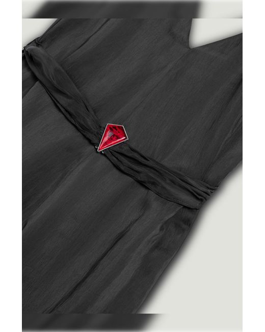 Nocturne Black V-Neck Spaghetti Strap Jumpsuit