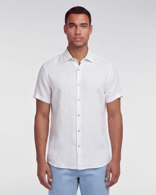 Lords of Harlech White Loic Linen Shirt for men