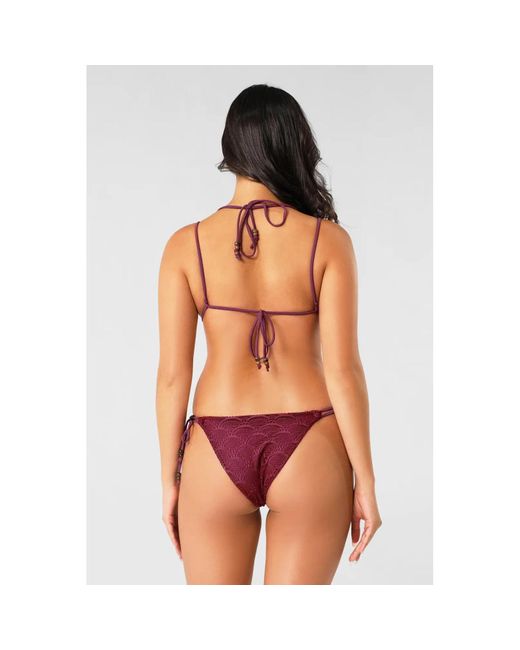 Blackbough Swim Purple Vera Double Strap Triangle Top Henna