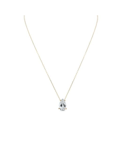 SALLY SKOUFIS Metallic Droplet Necklace With Made Cz Diamond Stimulant