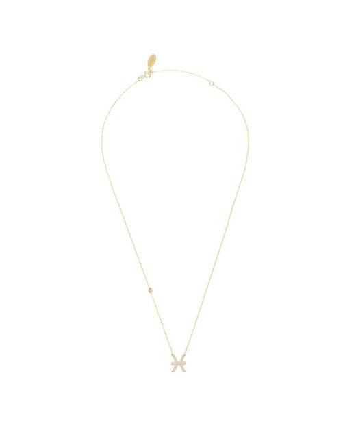 Latelita London Metallic Zodiac Star Sign Pendant Necklace Pisces