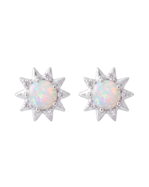 Latelita London Metallic Sunflower Opal Stud Earrings