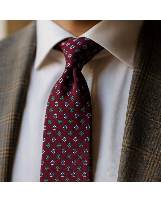 Freak Vault Bordeaux Rosette Micro Print Silk Tie In Red For Men Lyst UK freak-vault-bordeaux-rosette-micro-print-silk-tie-in-red-for-men-lyst-uk