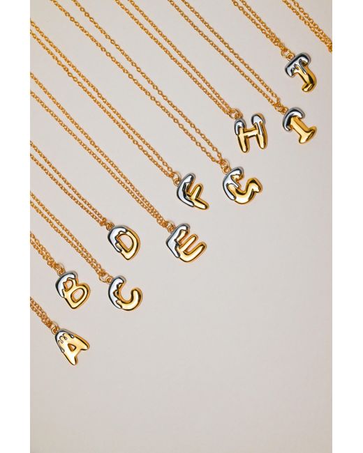 Zynnia Collective Metallic Two Tone Bubble Initial Necklace
