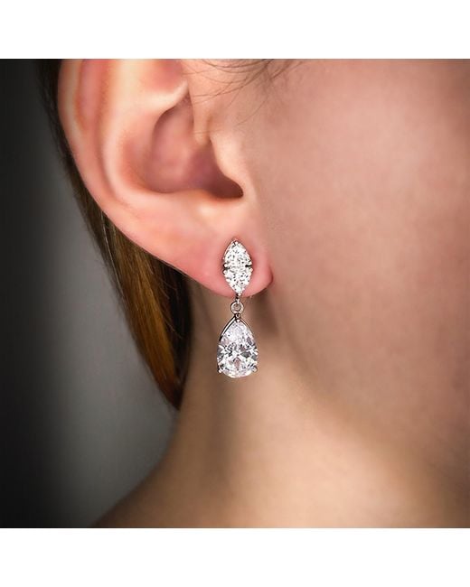 SALLY SKOUFIS Pink Temptation Earrings With Made Lilac Cz Diamond Stimulant