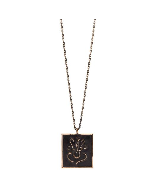Ebru Jewelry Black Good Luck Lord Ganesha Pendant Chain Necklace