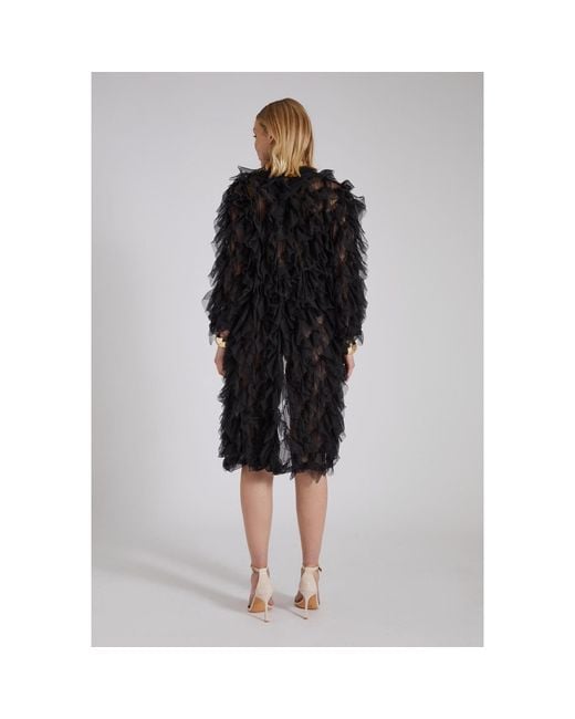 ROSIE BILLINGTON Black Nera Ruffle Kimono Jacket