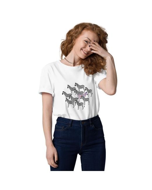 Anchor and Crew White Zebra Where's William Going? Organic Cotton T-Shirt