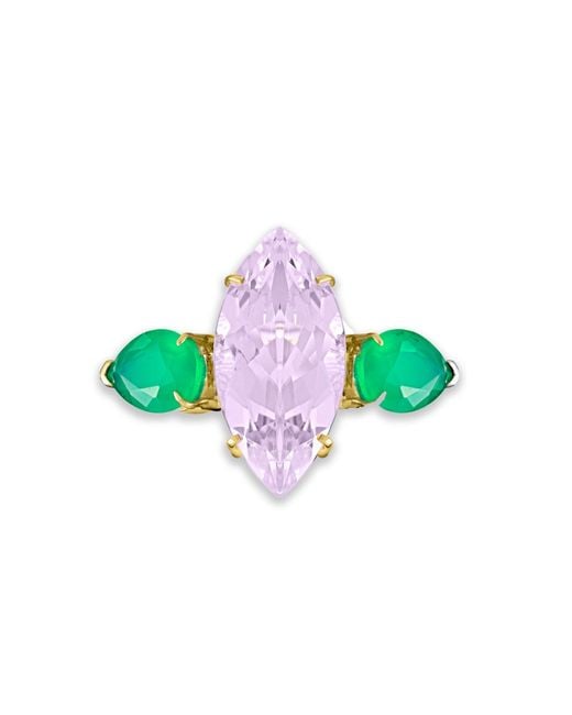 Augustine Jewels Green Amethyst & Agate Ring