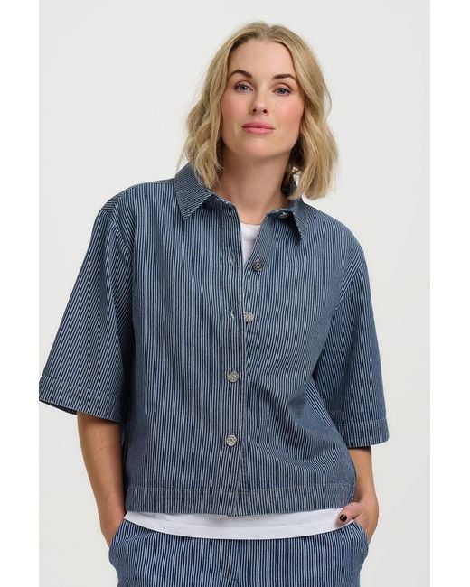 Sugarhill Blue Amity Jacket Stripe Denim