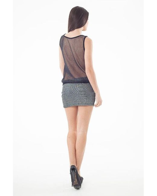 Conquista Gray Lurex Mini Skirt