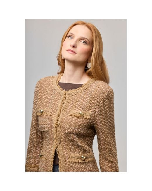 The Extreme Collection Brown Neutrals Camel Tweed-Style Jacket Bryony