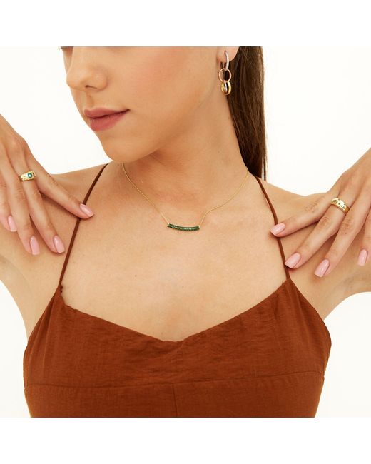 Spero London Metallic Sterling Concave Bar Necklace