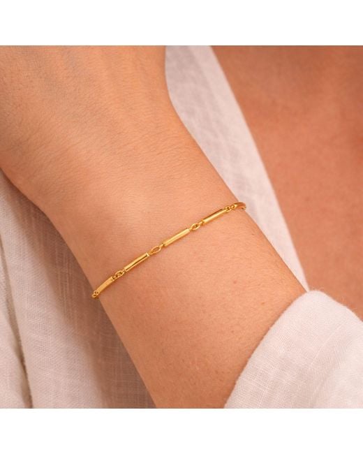 Lily Flo Jewellery Metallic Solid Light Line Interval Link Chain Necklace