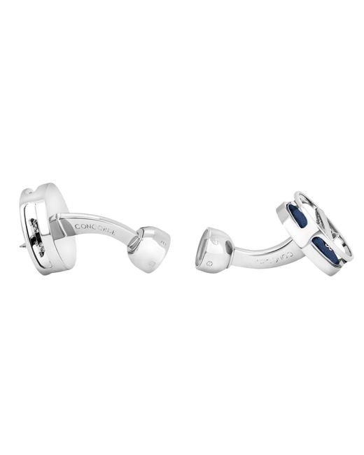 Tateossian Blue Rotating Concorde Cufflinks With Enamel for men
