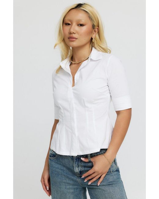 Why Mary Blue The Kate Short Sleeve Cotton Shirt Blouse