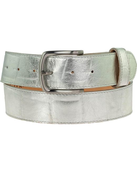 Peachy Belts Ltd Metallic Croc Belt With Our Oval Diamante Buckle