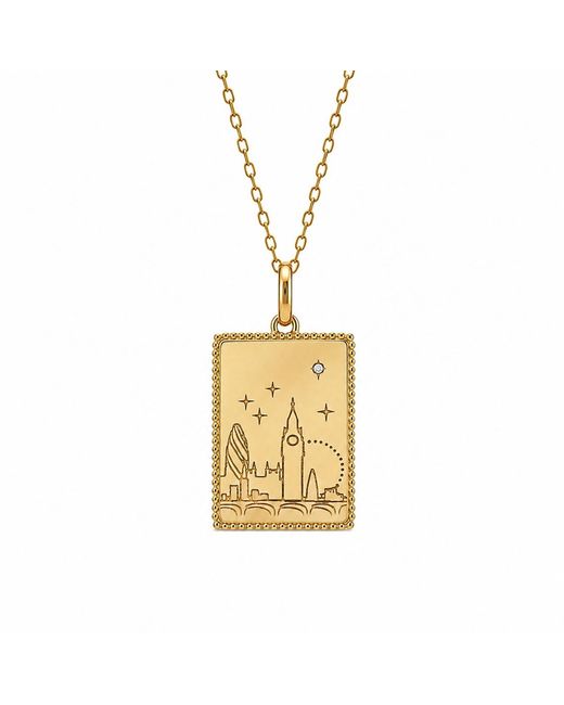 Janus Edinburgh Metallic Vermeil London Landmarks Postcard Necklace