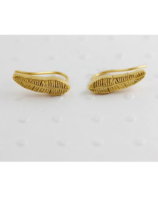 Lee Renee Yellow Banana Leaf Slider Earring Single