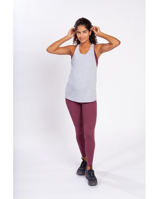 Duofit Maternity Activewear Blue Rhett Ruched Back Tank