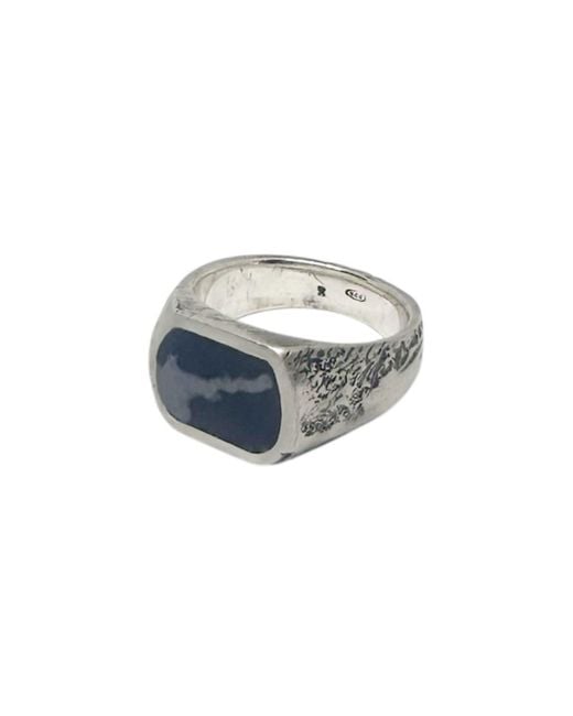 Tg-Jewellery by Tamara Gervasio Multicolor Trace Enamel Signet Ring — Recycled Sterling – Sand Casting for men