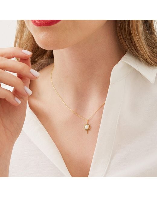 Spero London Metallic Opal Northernstar Sterling Pendant Necklace