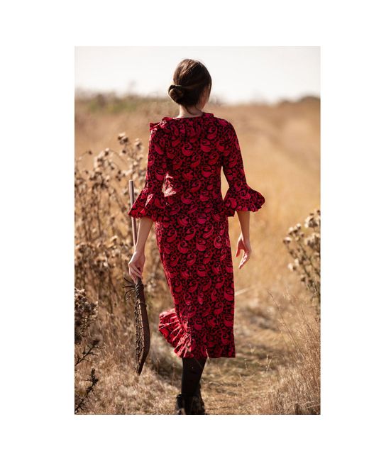 At Last Red Felicity Midi Dress