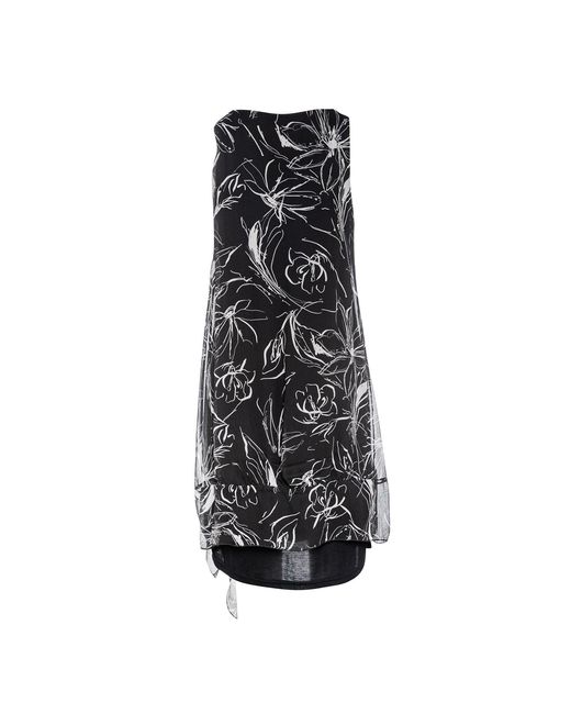 Conquista Black Sleeveless Double Layer Dress
