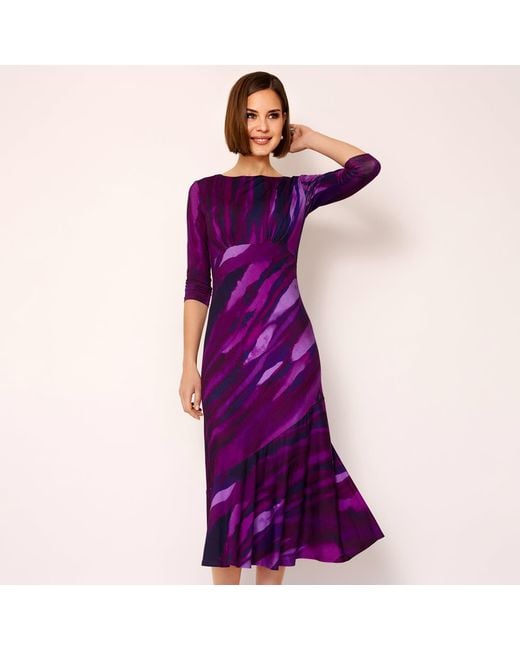 Alie Street London Purple Maxine Asymmetric Dress Vivid Plum