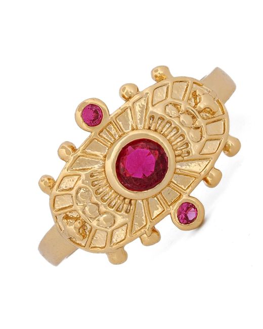 Ebru Jewelry Pink Goddess Cleopatra Ruby & Adjustable Ring