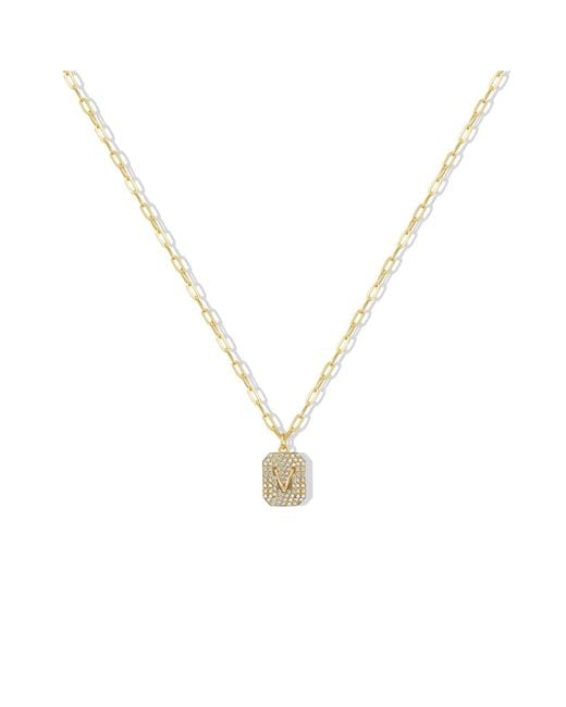 Argento Vivo Metallic The Pave Initial Dog Tag