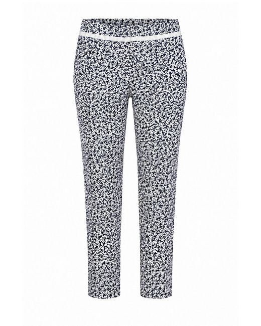 Conquista Blue Abstract Print Slim-Leg Trousers