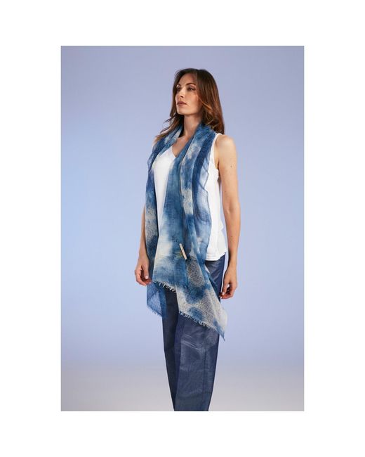 Vanilla&Chocolate Textured Scarf Blueberry Variegated