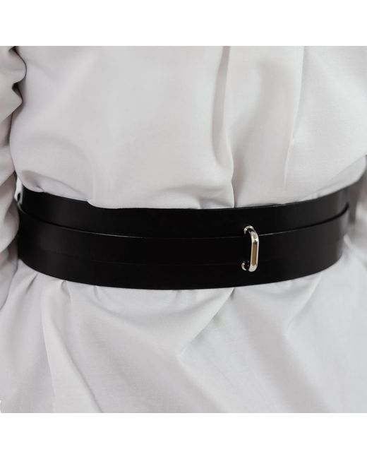 Haute Cuir Black Lila Wide Leather Belt