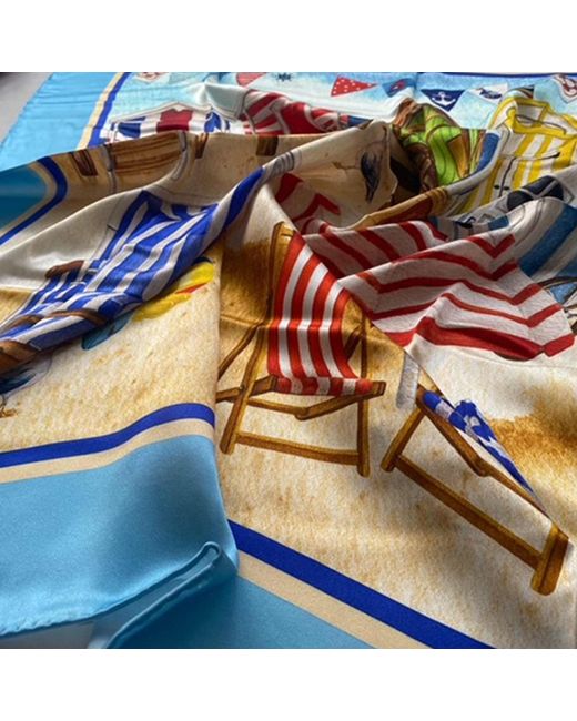 Ralufineart Multicolor By The North Sea Silk Scarf