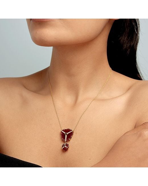 Artisan White Watermelon Tourmaline Slice & Diamond Pendant Necklace