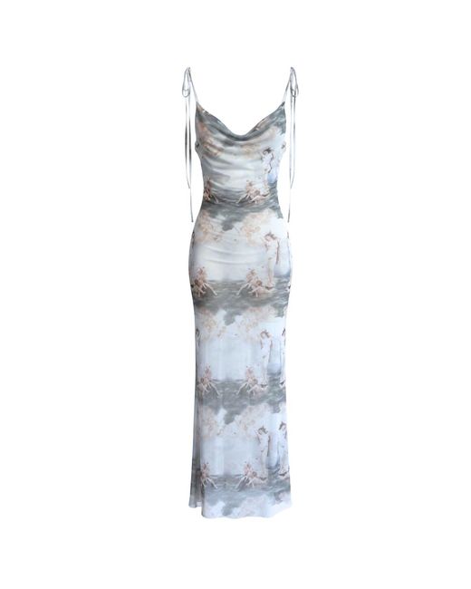 Alia Studio Gray Énigme Maxi Mesh Dress