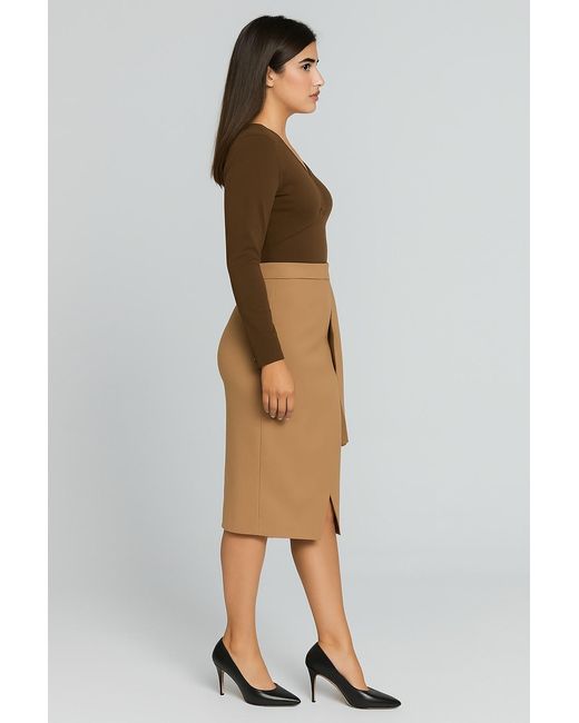 Conquista Green Seal Long Sleeve Faux Wrap Top