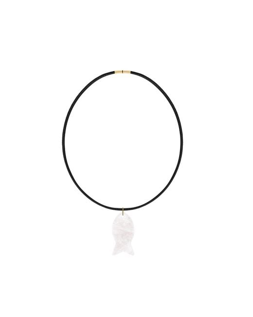 Adriana Pappas Designs Metallic Quartz Fish Choker- Cord