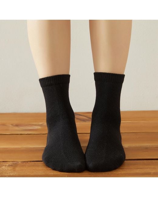 Soft Strokes Silk Black Wool Quarter-Length Socks Set Of Two