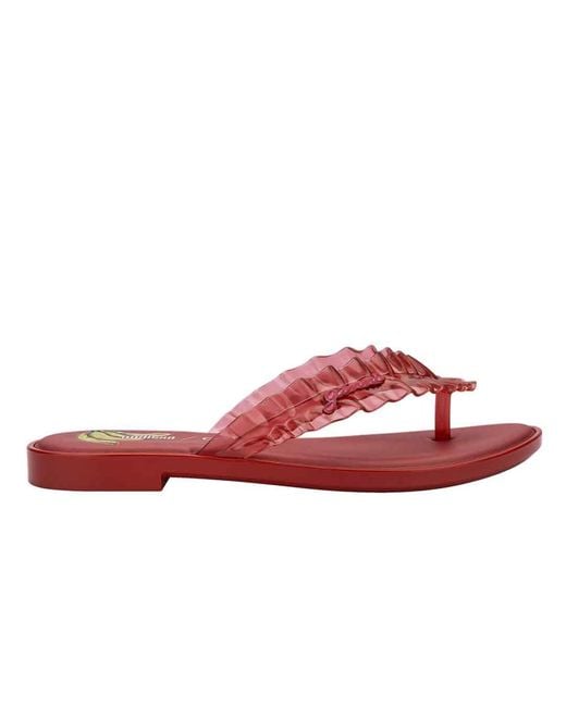 Melissa Red Flip Flop Slim X Ganni