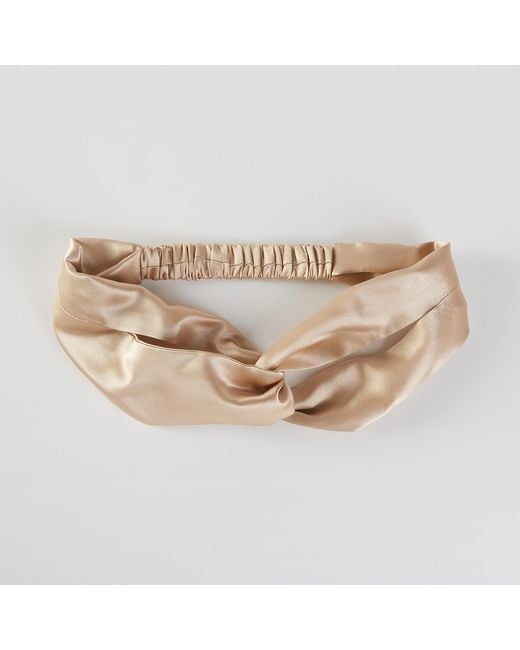 Soft Strokes Silk Metallic Neutrals Pure Mulberry Silk Turban Style Headband