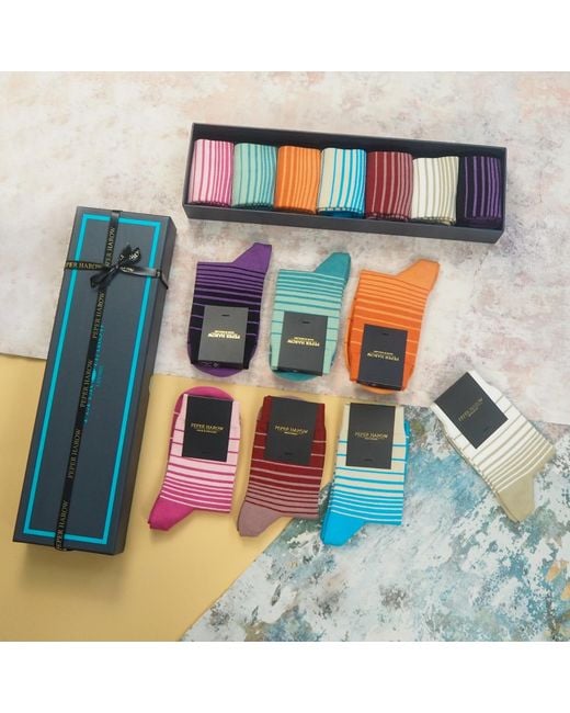 Peper Harow - Made in England Blue Retro Stripe Ladies Gift Box
